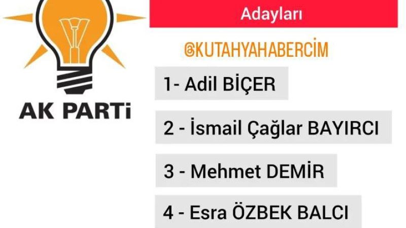 AK PARTİ 28. DÖNEM KÜTAHYA MİLLETVEKİL ADAYLARI